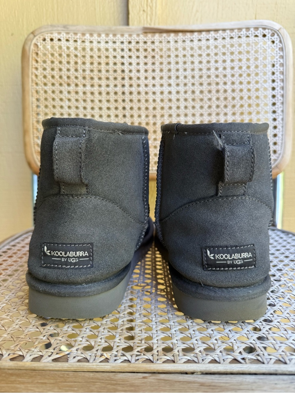 Koolaburra by UGG Mini Ankle Boots Gray Suede Faux Fur Lined Women’s Size 10 - Picture 3 of 6